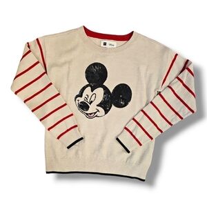 Gap Kids Disney Mickey Mouse Sequin Crewneck Long-Sleeve Sweater - Size Medium